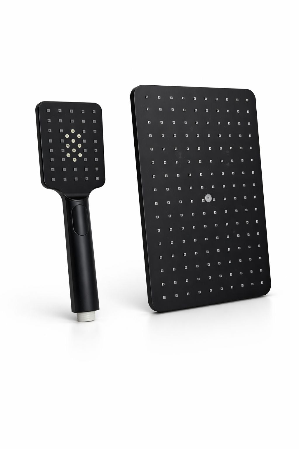 Siyah Tepe Duş Seti ve El Duş Telefonu Yoğun Akışlı Bütün Duş Setlerine Uygun İkili Set