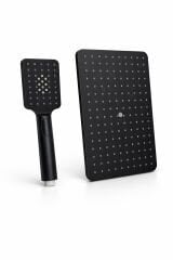 Siyah Tepe Duş Seti ve El Duş Telefonu Yoğun Akışlı Bütün Duş Setlerine Uygun İkili Set