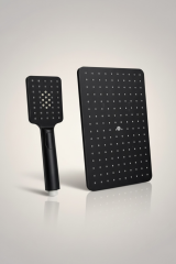 Siyah Tepe Duş Seti ve El Duş Telefonu Yoğun Akışlı Bütün Duş Setlerine Uygun İkili Set