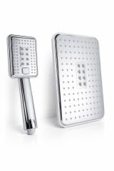 Tepe Duş Sistemi Tazzik Ayarlı El Duşu Kare Tasarım Yoğuz Tazzik Özellikli Bütün Duş Setlerine Uygun