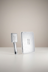 Tepe Duş Sistemi Tazzik Ayarlı El Duşu Kare Tasarım Yoğuz Tazzik Özellikli Bütün Duş Setlerine Uygun