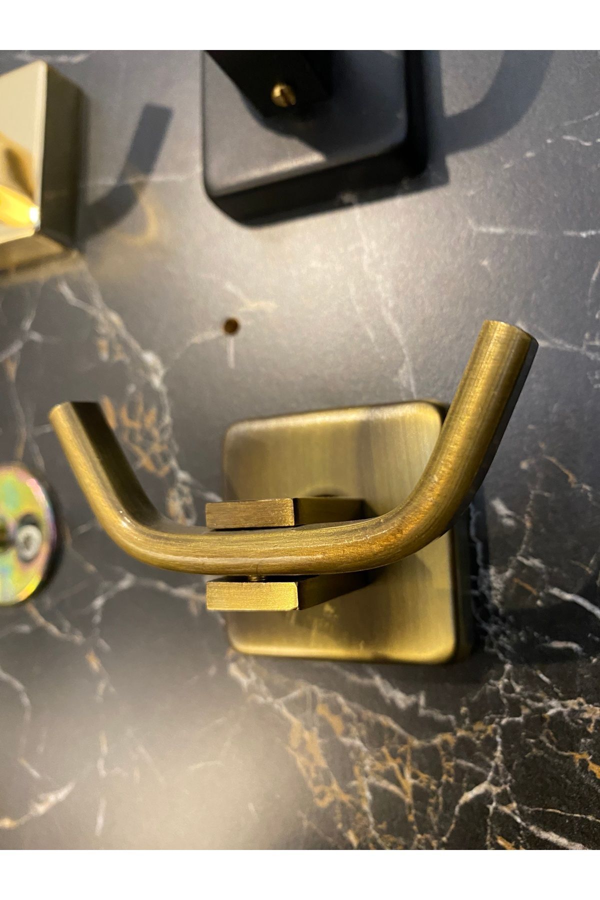 Antik Gold Bornozluk Eskitme Askılık Pirinç Premium Paslanmaz Banyo Askılık