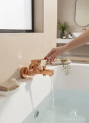 Bakır Banyo Bataryası Kare Bronz Tasarım Duş Armatürü Pirinç Materyal Paslanmaz