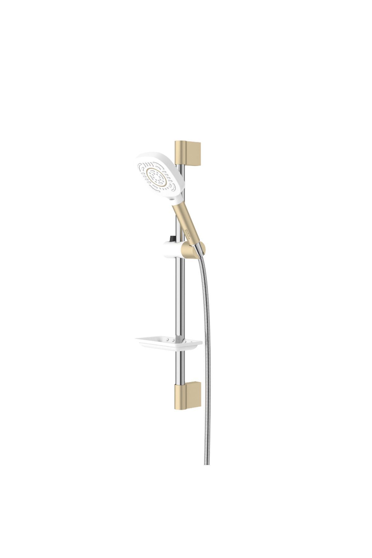 Mat Gold Beyaz Duş Seti Çift Renk Duş Sistemi Premium Banyo Seti
