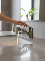 Antik Gold Lavabo Bataryası Wc ve Banyo Lavabosu Uyumlu Minimal Tasarım Banyo Lavabo Armatür