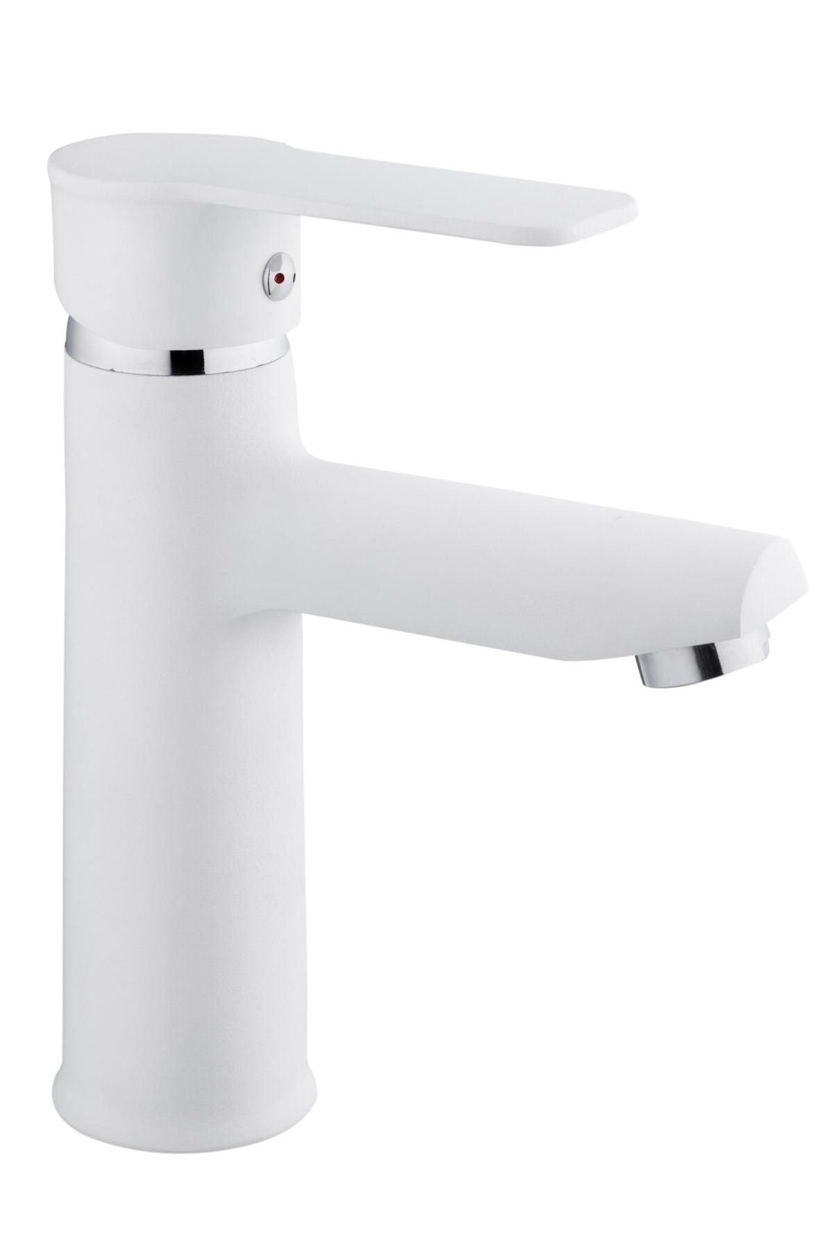Beyaz Lavabo Bataryası Beyaz Lavabo Musluğu Mat Beyaz Leylak Armatür