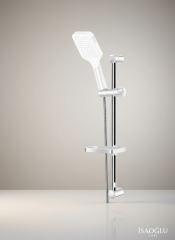 Beyaz Banyo Duş Sistemi Yoğun Akışlı Paslanmaz Çelik Beyaz Sürgülü Duş Seti