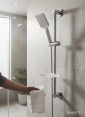 Beyaz Banyo Duş Sistemi Yoğun Akışlı Paslanmaz Çelik Beyaz Sürgülü Duş Seti