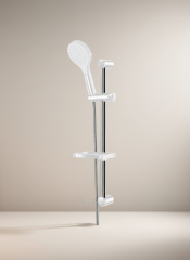 Beyaz Duş Başlığı Paslanmaz Çelik Sürgülü Beyaz Duş Seti