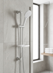 Beyaz Duş Başlığı Paslanmaz Çelik Sürgülü Beyaz Duş Seti