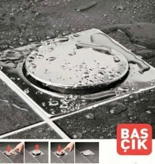 Banyo Yer Sifonu Koku Gidericili Bas Bırak Sistem Banyo Gideri Krom Renk