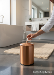 Mat Bakır Tuvalet Fırçası ve Retro Kova Seti Paslanmaz Çelik Vintage Banyo Kova Fırça Seti Mat Bronz