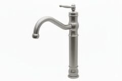 Mat Krom Retro Çanak Lavabo Bataryası Fırçalanmış Nikel Yüksek Model Çanak Armatür