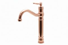 Bakır Çanak Lavabo Bataryası Retro Yüksek Model Çanak Lavabo Uyumlu Armatür