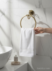 Antik Gold Banyo Havluluk Retro Vintage Tasarım Versace Gold Banyo Yuvarlak Havluluk