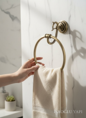 Antik Gold Banyo Havluluk Retro Vintage Tasarım Versace Gold Banyo Yuvarlak Havluluk