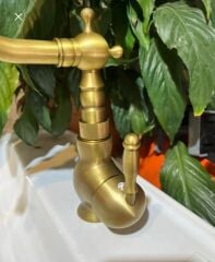 Antik Gold Kolay Abdest Lavabo Bataryası Vintage Tasarım