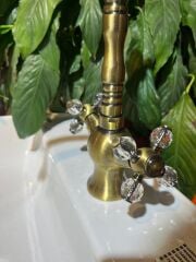 Mat Antik Gold Kristal Taşlı Armatür