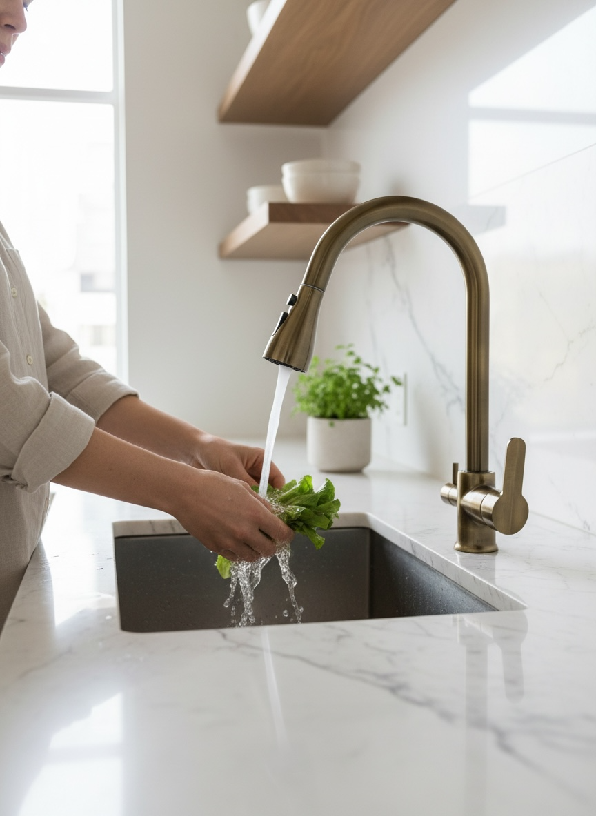 Antik Gold Arıtmalı Spiralli Mutfak Bataryası Eskitme Gold Tazzikleme Modlu Evye Armatür