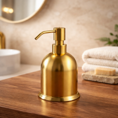 Mat Gold Sabunluk Paslanmaz Çelik Mat Altın Banyo Sıvı Sabunluk Fırçalanmış Gold
