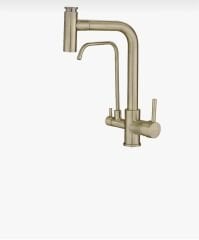 Antik Gold Eskitme Spiralli Arıtmalı Mutfak Armatür