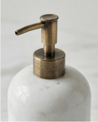 Antik Gold Sıvı Sabunluk Özel Beyaz Mermer Eskitme Gold Sabunluk