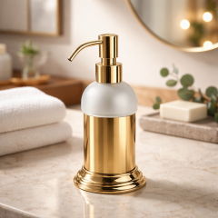 Gold Retro Sıvı Sabunluk Banyo Sıvı Sabunluk Pirinç Materyal Paslanmaz Gold Renk