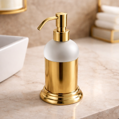 Gold Retro Sıvı Sabunluk Banyo Sıvı Sabunluk Pirinç Materyal Paslanmaz Gold Renk