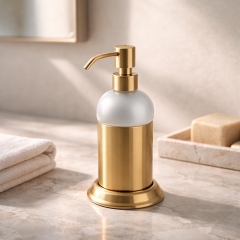 Mat Gold Retro Sıvı Sabunluk Banyo Sıvı Sabunluk Pirinç Materyal Paslanmaz Mat Gold Renk