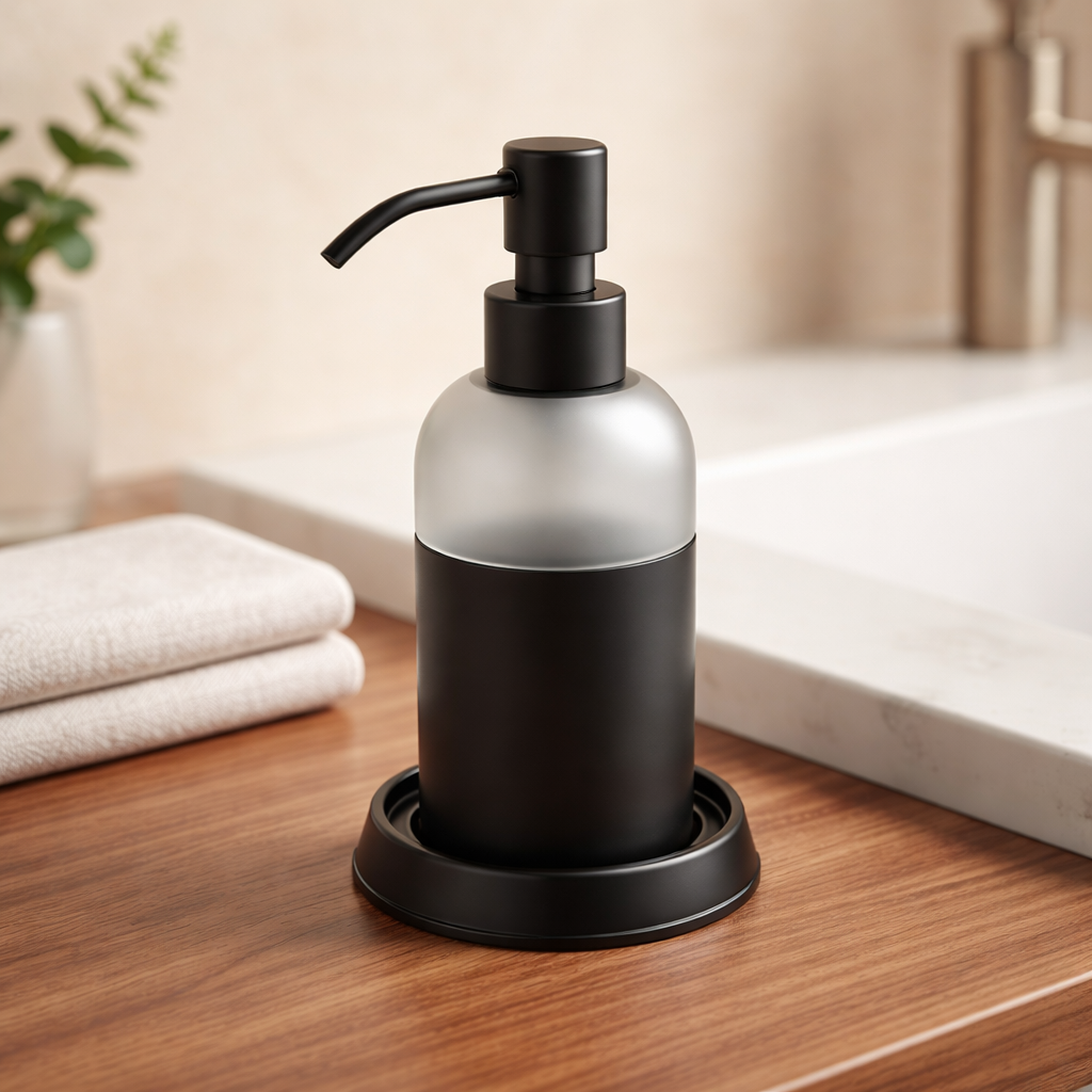 Siyah Retro Sıvı Sabunluk Banyo Sıvı Sabunluk Pirinç Materyal Paslanmaz Siyah Renk