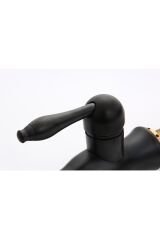 Spiralli Mutfak Bataryası Siyah Vintage Tasarım Uzayan Sistem Evye Bataryası Pirinç Siyah