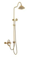 Gold Duş Seti Batarya Dahil Gold Yağmurlama Klasik Tasarım Vintage Pirinç 5 Yıl Garanti