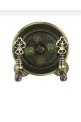 Antik Kurna Musluğu Seti İkili Hamam Tası Antik Gold Pirinç Kurna Takımı
