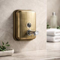 Antik Gold Sıvı Sabunluk Endüstriyel Otel Cafe Restoran Eskitme Gold Pirinç Sıvı Sabunluk