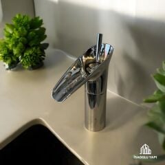 Krom Şelale Musluk Nostaljik Tasarım Şelale Lavabo Bataryası