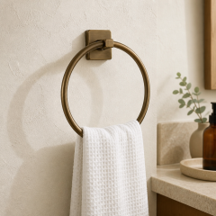 Antik Gold Banyo Havluluk Modern Tasarım Oval Pirinç Eskitme Havluluk Paslanmaz Materyal