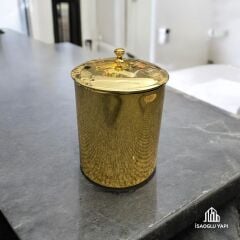 Gold Ayaklı Tuvalet Kağıtlığı Çöp Kovası ve Fırça Seti Komple Pirinç Malzeme Gold Banyo Seti