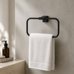 Mat Siyah Banyo Havluluk Kare Tasarım Paslanmaz Çelik Havluluk