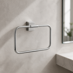 Silver Gümüş Krom Banyo Havluluk Kare Tasarım Paslanmaz Çelik Havluluk