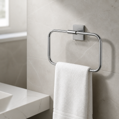 Silver Gümüş Krom Banyo Havluluk Kare Tasarım Paslanmaz Çelik Havluluk