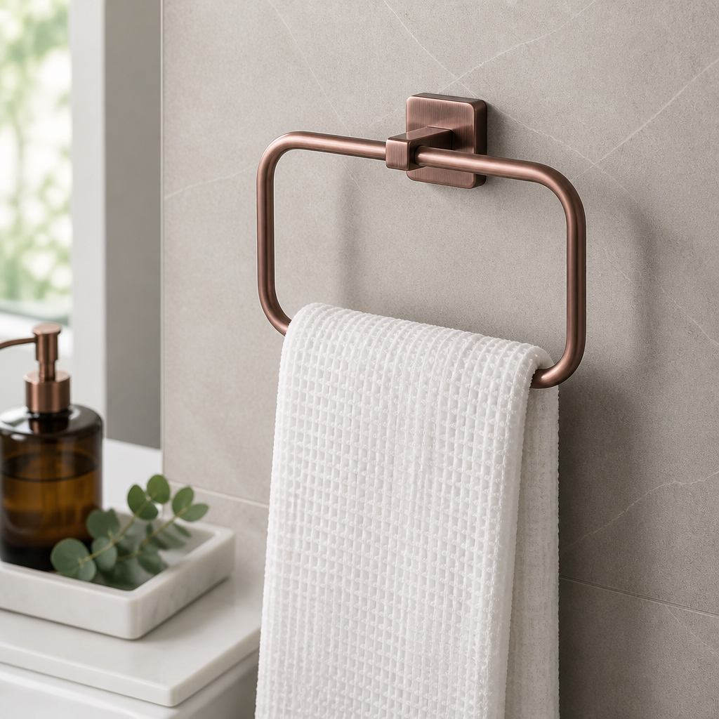 Mat Bakır Kare Banyo Havluluk Eskitme Gold Pirinç Paslanmaz Çelik Havluluk