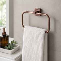 Mat Bakır Kare Banyo Havluluk Eskitme Gold Pirinç Paslanmaz Çelik Havluluk