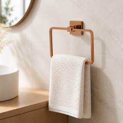 Rose Bakır Banyo Havluluk Kare Tasarım Pirinç Paslanmaz Çelik Havluluk Bakır Renk