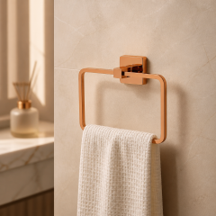 Rose Bakır Banyo Havluluk Kare Tasarım Pirinç Paslanmaz Çelik Havluluk Bakır Renk