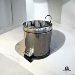 Banyo Çöp Kovası Krom Pedallı Kova Paslanmaz Çelik Modern Tasarım