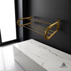 Mat Gold Havluluk Otel Tipi Raf Havluluk Fırçalanmış Mat Gold Premium Havluluk