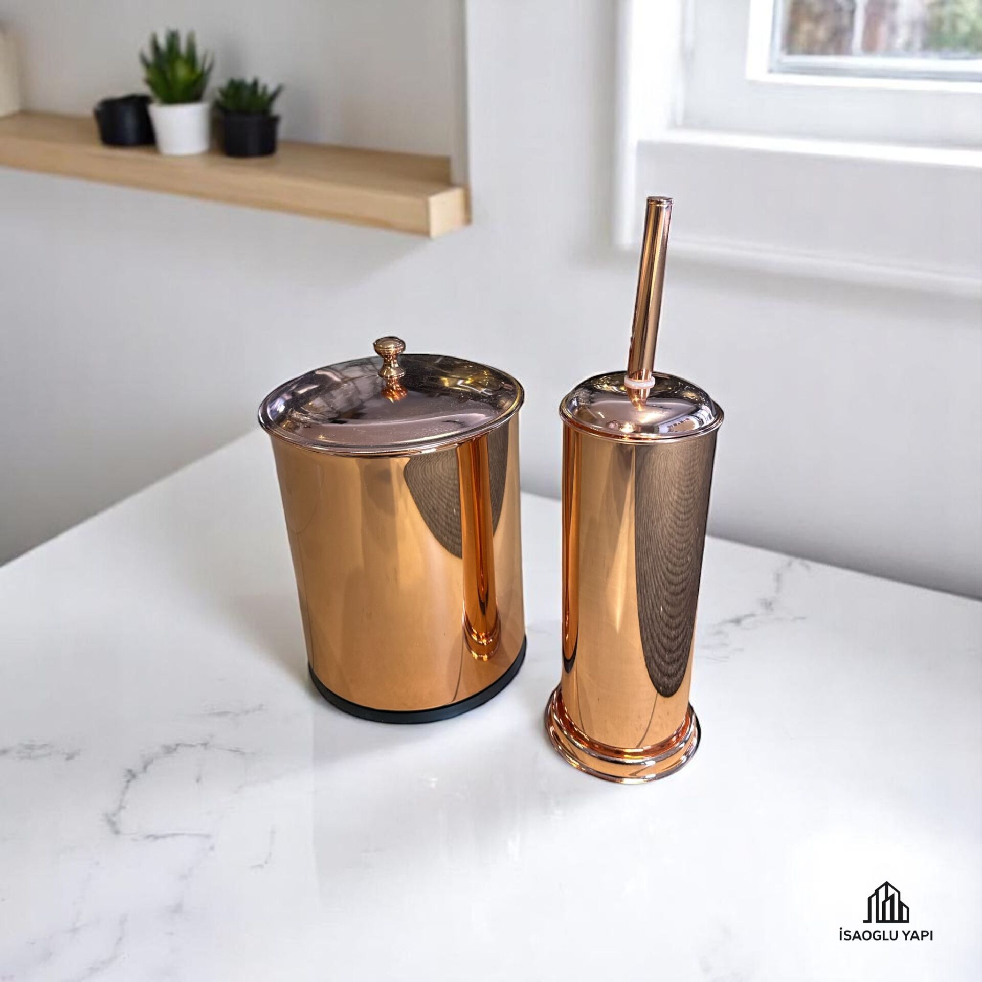 Bakır Kova ve Fırça Seti Premium Metal Vintage Kova Bronz Bakır Set