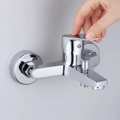Silver Gümüş Banyo Bataryası Pirinç Malzeme Krom Gri Banyo Duş Armatürü