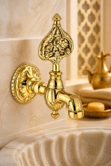 Gold Kurna Musluğu Retro Özel Tasarım Rustik Hamam Kurna Musluğu