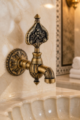 Antik Gold Kurna Musluğu Retro Özel Tasarım Rustik Hamam Kurna Musluğu